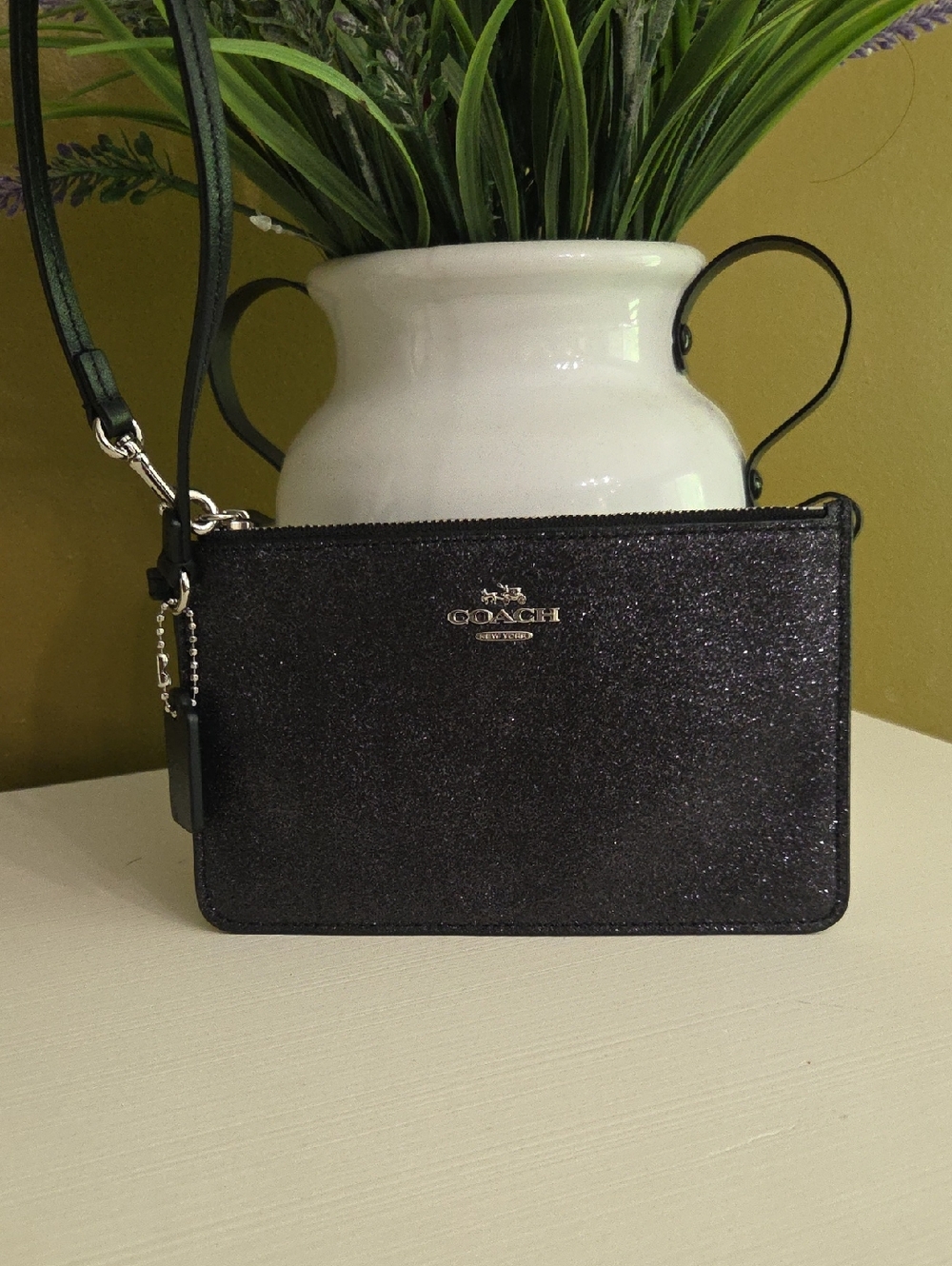 Coach Black Glitter  Wristlet